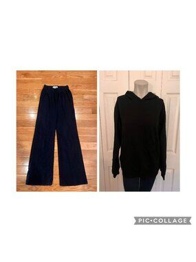 Talentless Black Hoodie & Wide Leg Sweatpants Matching Set Size Small